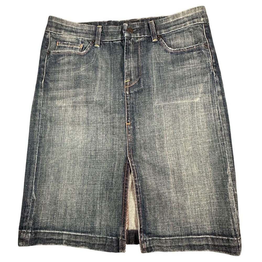 Citizens of‎ Humanity COH Sophia Knee Length Jean Skirt Front Slit Size 28